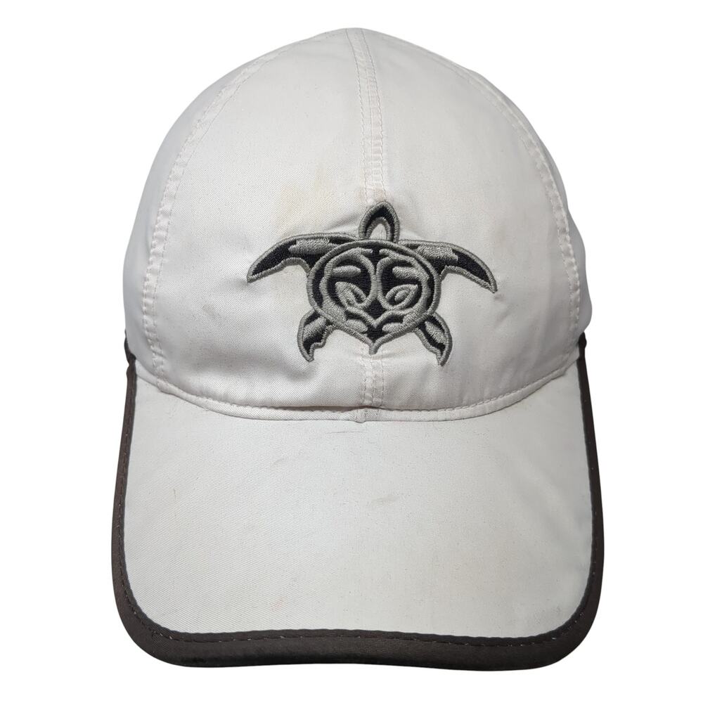 Sea Turtle Kona Strapback Hat White One Size Embroidered Hawaiian
